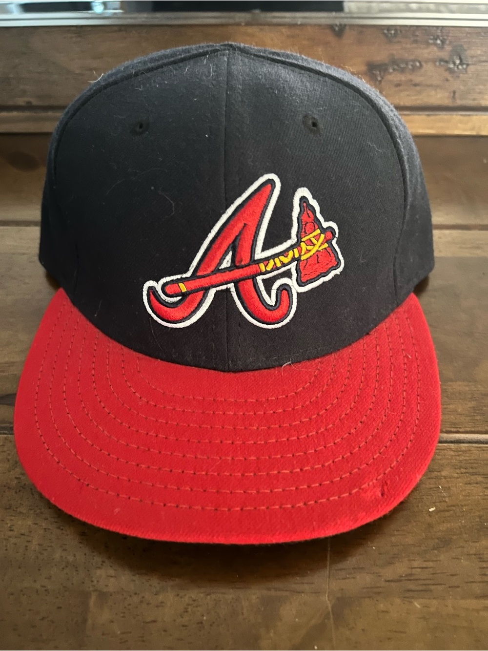 New Era Atlanta Braves alternate tomahawk Navy and Red Snapback Hat